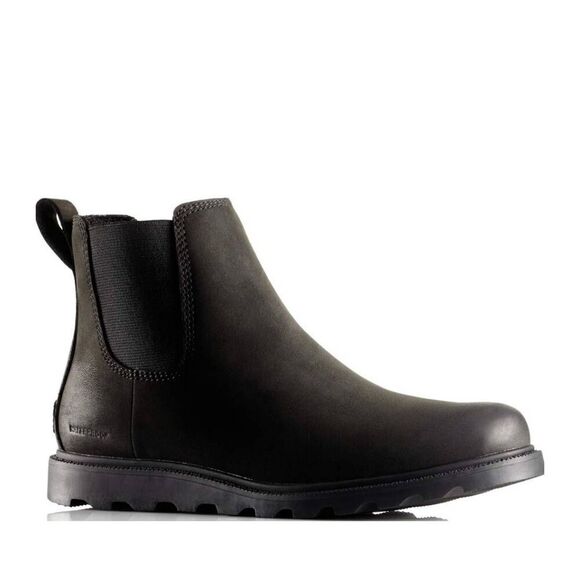 Sorel Women's Ainsley Boot Waterproof  Chelsea Pull On Black Leather Size 5 - Picture 1 of 9